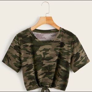 US Vintage Camo Crop Top